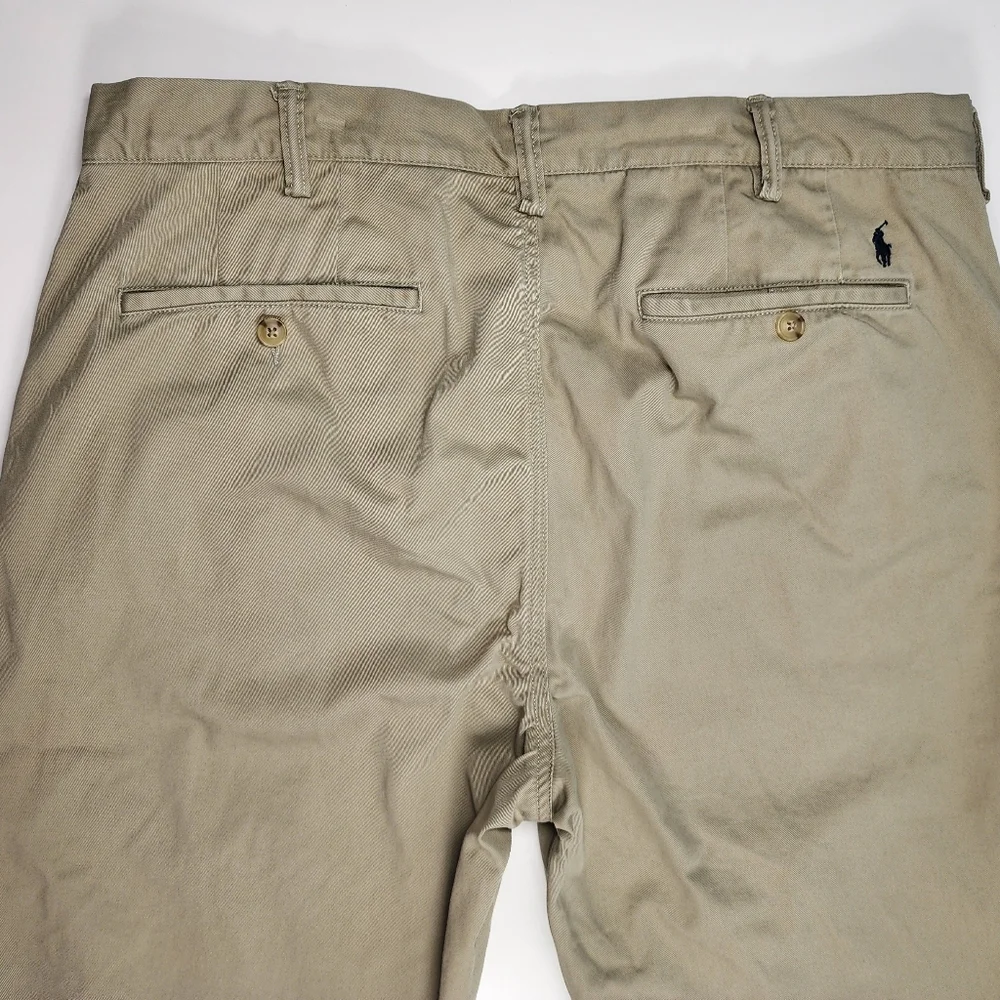 Polo Ralph Lauren Beige Cotton Flat Front Casual Pants Men's‎ Solid 36/34